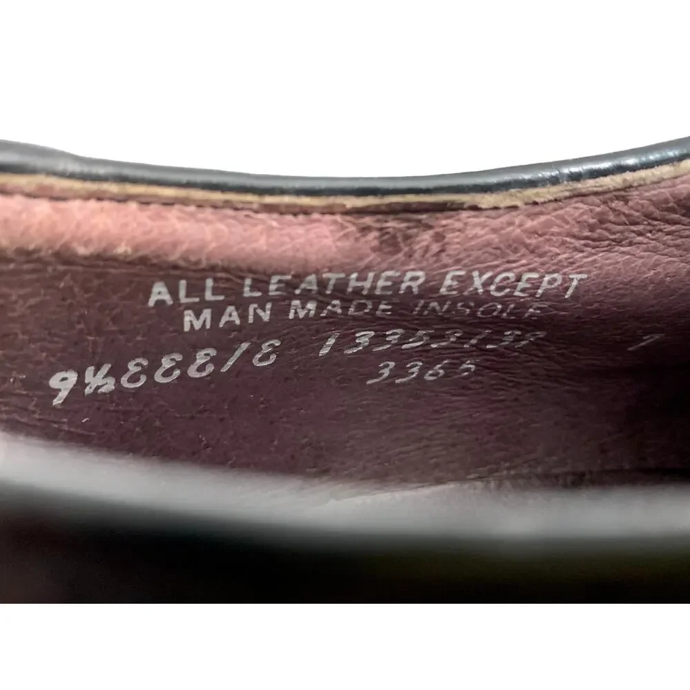 Vintage Hanover Black Leather Wingtips Longwings | USA 9.5 EEE
